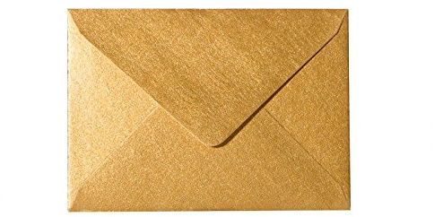 Paper24 50 Mini (C8) Briefumschläge Farbe: Gold 5,8 x 8,1 cm