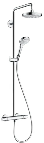 hansgrohe Croma Select S Colonne de douche 180 2 jet avec mitigeur thermostatique, blanc/chromé, 27253400