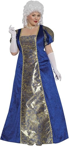 FIESTAS GUIRCA | Disfraz de Marquesa Azul (38-40/M) - Vestido y Enagua - Disfraces de Época, Aristocracia y Nobleza para Halloween, Carnaval y Fiestas de Disfraces - Ideal para Mujeres Adultas - Azul