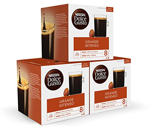NESCAFE Dolce Gusto Americano Intenso Coffee Pods - 48 Capsules - 100% Arabica with Red Fruit Hints - Intensity 8 (3 Packs)