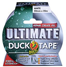 Duck - Cinta adhesiva de tela (5 cm x 25 m), color blanco