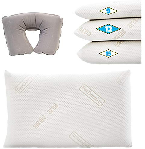 MaxxGoods Feelgood Nackenstützkissen H12cm Viscogelschaum - orthopädisches Kissen mit 100% Baumwollbezug innen + antiallergischen Außenbezug - HWS Kissen für Seitenschläfer & Bauchschläfer (70x42cm)