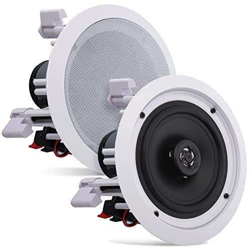 Pyle Altavoces empotrables, Pared, Techo, 6.5”, 200W, Dos vias, Tweeter de polimero, Estereo