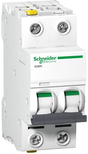 Schneider Electric A9F06206 Leitungsschutzschalter iC60H, 2P, 6A, B Charakteristik, Weiss