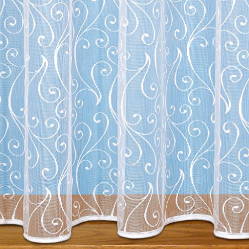 John Aird Scroll Design Net Curtain - Sold By The Metre - (Drop: 45 (114cm))