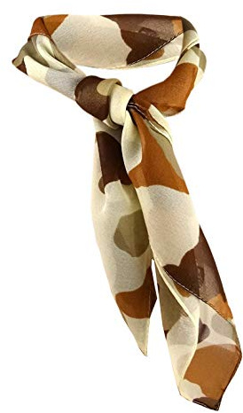 TigerTie feines Nickituch Chiffon in dunkelbraun braun beige gemustert - Größe 50 x 50 cm
