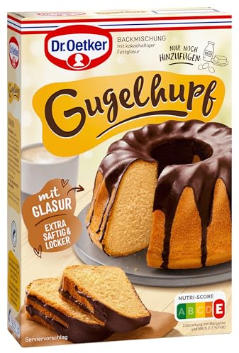 Dr. Oetker Gugelhupf, 8er Pack (8 x 525 g), Backmischung für Gugelhupf-Rührkuchen, zum Zubereiten vom klassischen Kuchen in Gugelhupf-Form, mit Glasur, vegetarisch