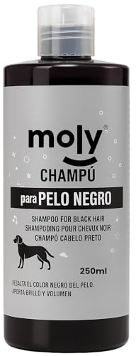 MOLY Hunde-Shampoo 250 ML für Schwarzes, Braun- oder Schokoladenfarbenes Fell | Konzentriertes Shampoo für Hunde mit dunklem Fell – pH-neutral & hautfreundlich | Glänzendes