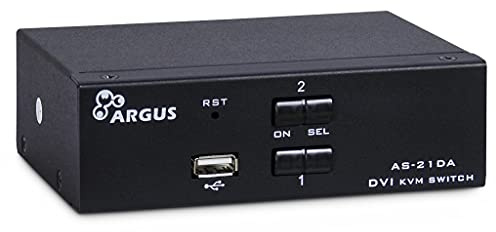 Inter-Tech 88887200 IPC KVM Switch AS 21da DVI metallo