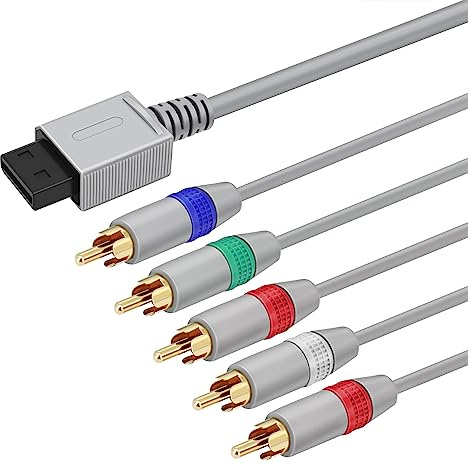 TNP Wii/Wii U Component Cable - 5 RCA Video & RCA Stereo Audio AV Cord Wire Compatible with Nintendo Wii & Wii U to HDTV EDTV High Definition [Nintendo Wii] [Nintendo Wii U]