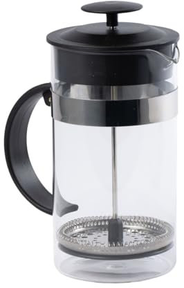 Fackelmann 42263 Cafetière italienne à piston, cafetière, cafetière italienne 1 L, cafetière à piston, Plastique, Verre, Acier inoxydable, Transparent, 16 x 20,7 cm