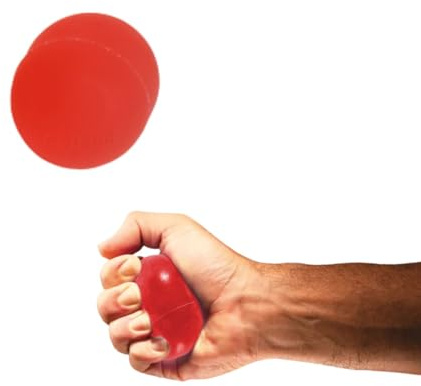 TheraBand Handtrainer, Stressball für Hand, Handgelenk, Finger, Unterarm, Griffstärkung & Therapie, Squeeze Ball zur Erhöhung der Handflexibilität und Linderung von Gelenkschmerzen, X-Large Rot, Weich