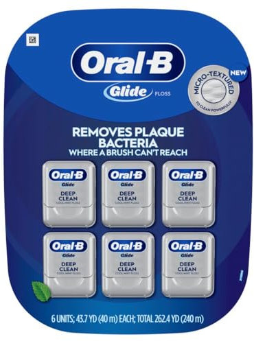 Oral-B Glide Pro-Health Dental Floss, Deep Clean, Mint, 40m, Pack of 6