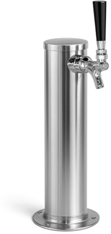 Kegco Dt145-1S-Asc 14 Polished Stainless Steel 1-Faucet Draft Beer Tower - 100% Stainless Contact