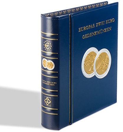 Leuchtturm 346470 2-Euro-Optima Vordruckalbum Band 2 - Münzalbum EU. 2 Euro Gedenkmünzen von 2014 bis 2016 - blau