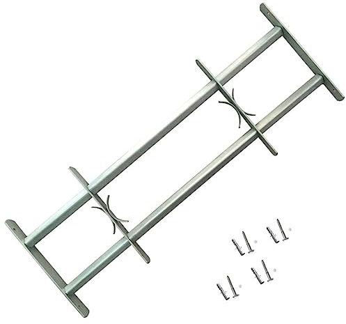vidaXL Griglia Regolabile 2 Barre Trasversali 500-650 mm Protezione Finestre