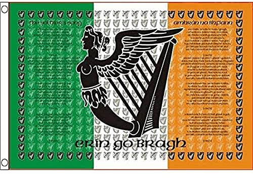 AZ FLAG Flagge Irland The Soldiers Song 150x90 cm Polyester 100D 2 Ösen | Für innen und außen Irische dekorative Flagge Ireland The Soldiers Song doppelte Nähte und verstärkte Kanten mit Metallösen