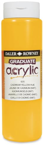 Daler-Rowney Graduate Acrylic Paint, Plastic Bottle, 16.91oz - 500 ml, Cadmium Yellow Hue