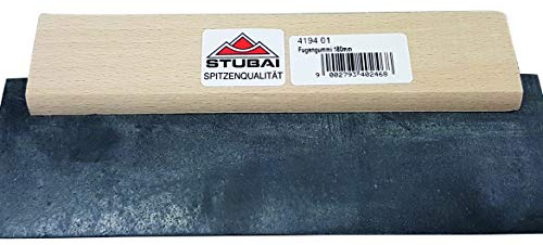 Stubai 419401 Tile Squeegee 180mm with Wooden Handle, Black/Beige, 180 mm