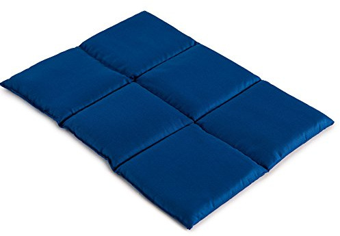 Coussin d'épeautre biologique - Coussin aux grains d'épeautre bio+ coton bio - 40x30 6 compartiments - Bleu gentiane - Coussin thermique - Bouillotte sèche chaude ou froide