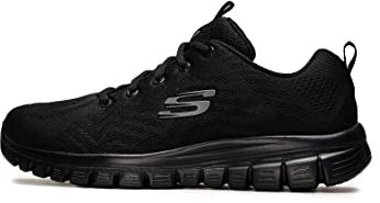Skechers Women's Graceful Get Connected Sneaker, Black Mesh Trim, 5.5 UK