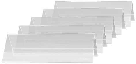 SIGEL TA132 Tischaufsteller Dachform 5er Pack für 19 x 6 cm, Tisch-Namensschilder für beidseitige Präsentation, incl. 5 Einsteckkarten