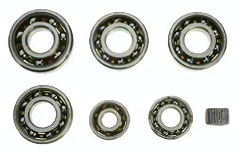 Kugellager SET, 7-teilig, Motor EM125, 125.1, 125.2, SKF-MARKENLAGER - 2x 6204 / 1x 6304 / 1x 6202 / 1x 6204 / 1x 6201 / 1x Nadelkranz K 15x19x13, ETZ125, ETZ150