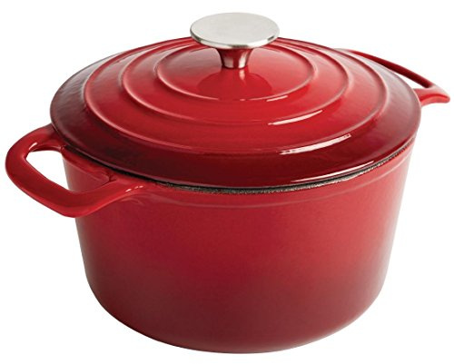 Vogue rund röd gryta skål 120 x 205 mm 3,2 l gjutjärn kokotte creuset