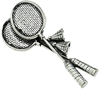 S10 Badmintonschläger-Anstecknadel, feines englisches Zinn, mit prideindetails Geschenkpaket