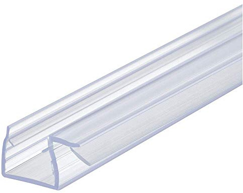Gedotec Duschlippendichtung für Duschtüren wasserabweisend | 1 Stück - Profil-Dichtung 90° | Länge: 2 m | Duschdichtung 8mm - 10mm| Türdichtung PVC Transparent | Duschkabinen Dichtungen Duschwand