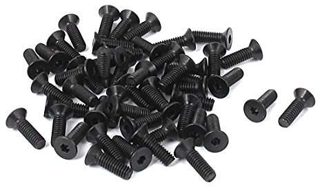 sourcing map Senkkopfschrauben M2,5x 8mm 10.9 Carbon Stahl Senkkopf | 50 Stück Innensechskant Schraube