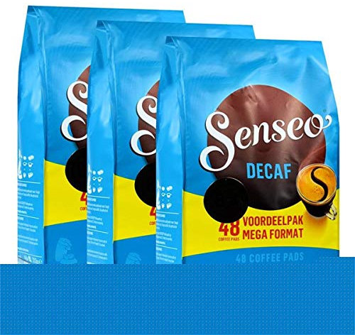 Senseo Décaféiné, Nouveaux Design, Lot de 3, 3 x 48 Dosettes de Café
