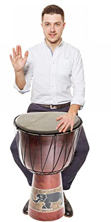 60cm Djembe Trommel Bongo Holztrommel Drum Darbuka Guter Klang Elefant Paint