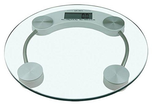 BASCULA DE BAÑO DIGITAL PRECISION 150 KG PESO CRISTAL VIDRIO TEMPLADO REDONDA