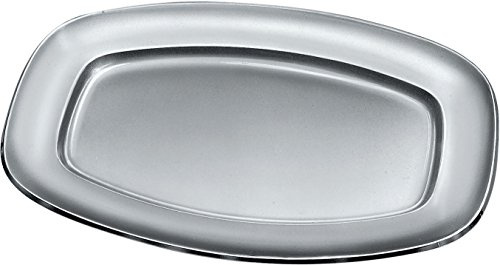 Alessi 125/40 Servierplatte, oval - Edelstahl 18/10 mattiert mit glänzend poliertem Rand