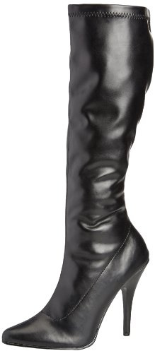Pleaser SEDUCE-2000 damstövlar, Svart Blk Str Pu, 44 EU