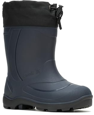 Kamik Snobuster1 Kids Snow Boots - Waterproof, Removable Thermal Insulated Liner, Adjustable Collar, Synthetic Rubber Sole, Round Toe, Navy - 4 Big Kid