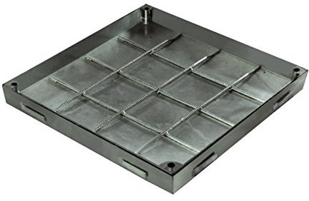 SCHACHTABDECKUNG SCHACHTDECKEL EDELSTAHL AUßEN 113,5 x 113,5 CM