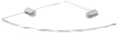 Expression Products Two Small Acrylic Corner Safety Shelves - 150mm - approx 6 comes with Chrome fixings, Glass Effect