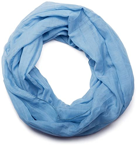 styleBREAKER Sciarpa tubolare leggera monocromatica, foulard estivo in tessuto fluido, foulard setoso per donna e uomo, morbido, arioso e alla moda, 77x46 cm, colore:Blu