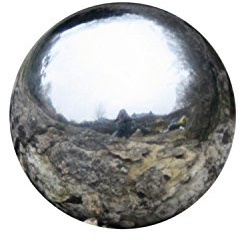 Moderne Deko Kugel Gartenkugel Silber aus Edelstahl Durchmesser 20 cm