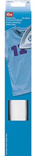 Prym 968193 Kreativ-Vlies beidseitig aufbügelbar 150 x 30 cm, Polyester, weiß