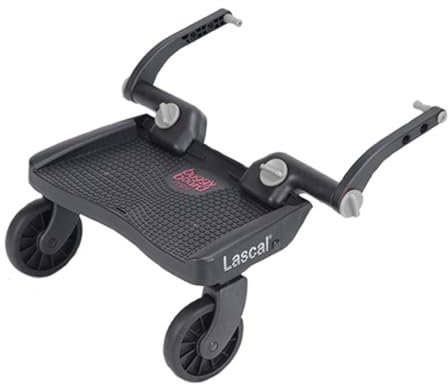 Lascal® BuggyBoard® Mini 3D, Kinderbuggy Trittbrett mit strukturierter Stehfläche, Kinderwagen Zubehör für Kinder von 2-6 Jahren (22 kg), kompatibel mit fast jedem Buggy und Kinderwagen, rot