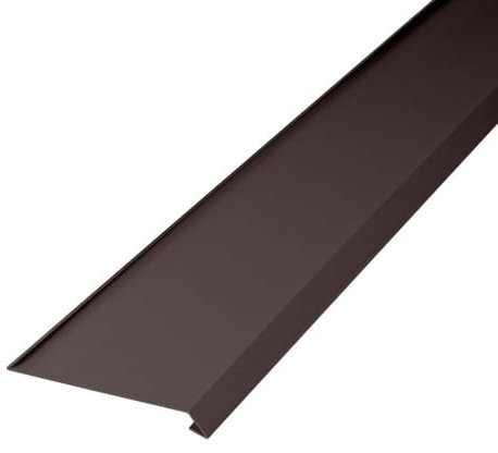 INEFA Dachstreifen für Dachrinne, zweiseitig gekantet 2m Dunkelbraun Rinneneinhang mit Wasserfalz, aus PVC-U, Dachrinnenzubehör, Made in Germany