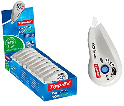 Tipp-Ex 918466 Korrekturroller ECOlutions Pure Mini, 6 m x 5 mm, Displaybox à 10 Stück