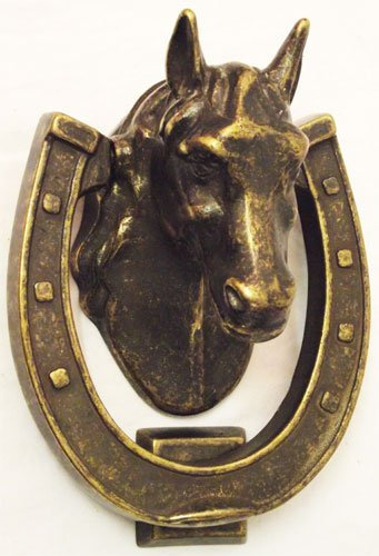 arterameferro Battente in Ottone Brunito per Porte e portoni Testa di Cavallo