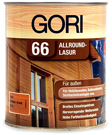 2,5L Gori 66 Allroundlasur 7804 Burma Teak Lasur Holzschutz Holzlasur