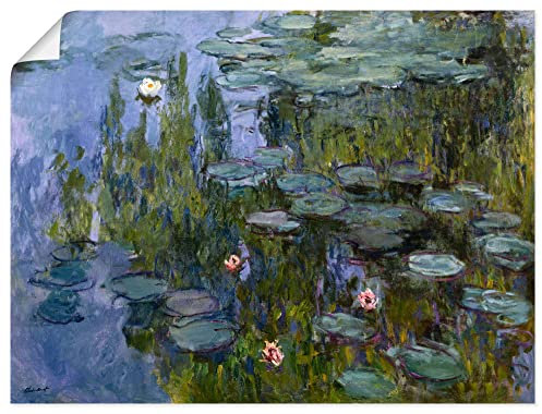 ARTLAND Wanddeko Poster & Kunstdrucke Wandposter Teich See Pflanzen Blumen Seerosen Nympheas 1918 Impressionismus Claude Monet T7DE
