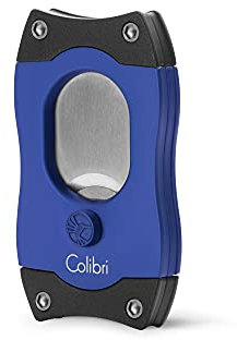 Colibri S-Cut EZ -Zigarrenschneider - Blau - Federauslöser - Bis zu 66 Ringmaß-Zigarren - Ergonomisches Design - Inklusive Geschenkbox