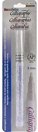 Uchida 125-C-SLV Marvy Chisel Point Pen Tip Calligraphy Paint Marker, Silver